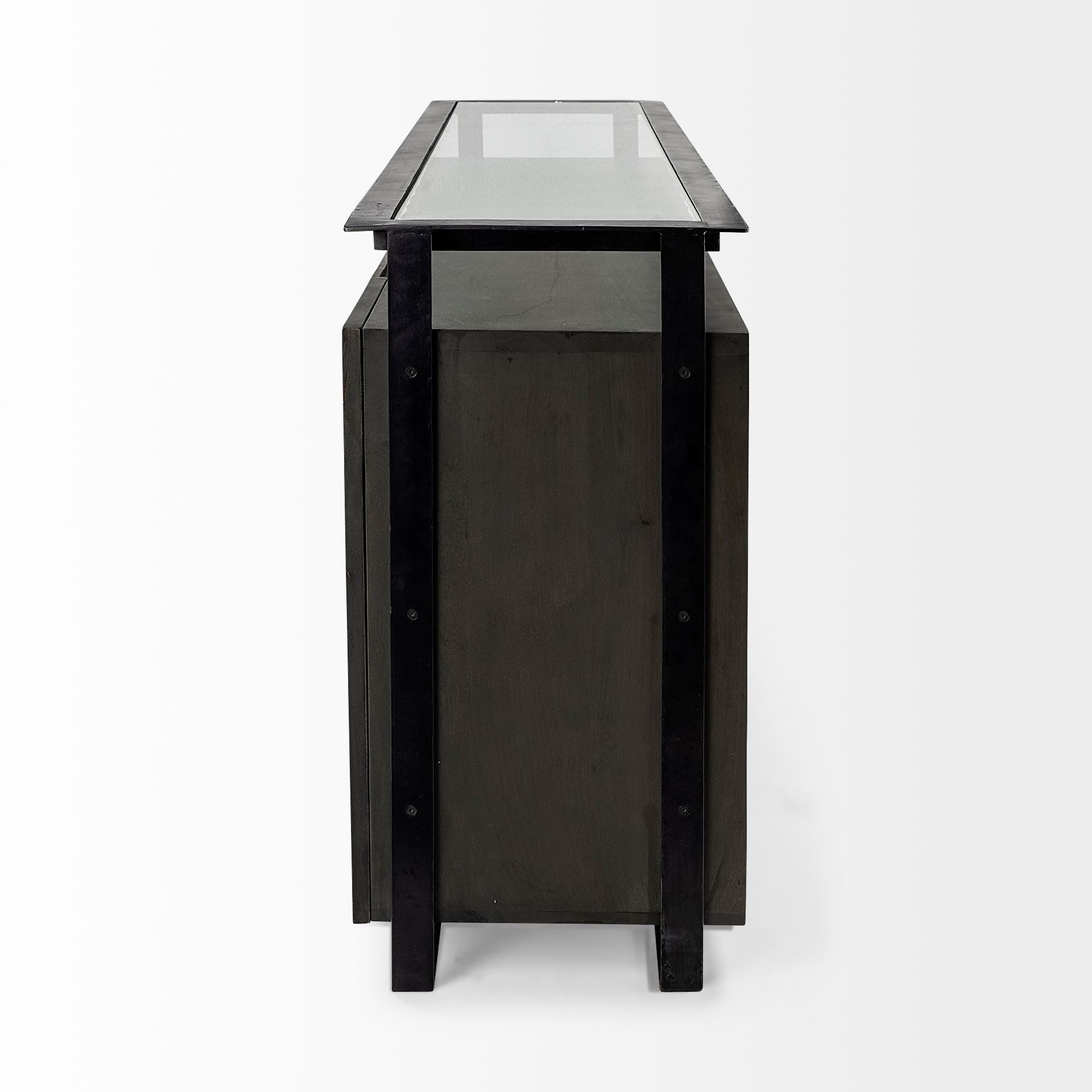 18" Black And Gray Solid Wood Sideboard-3