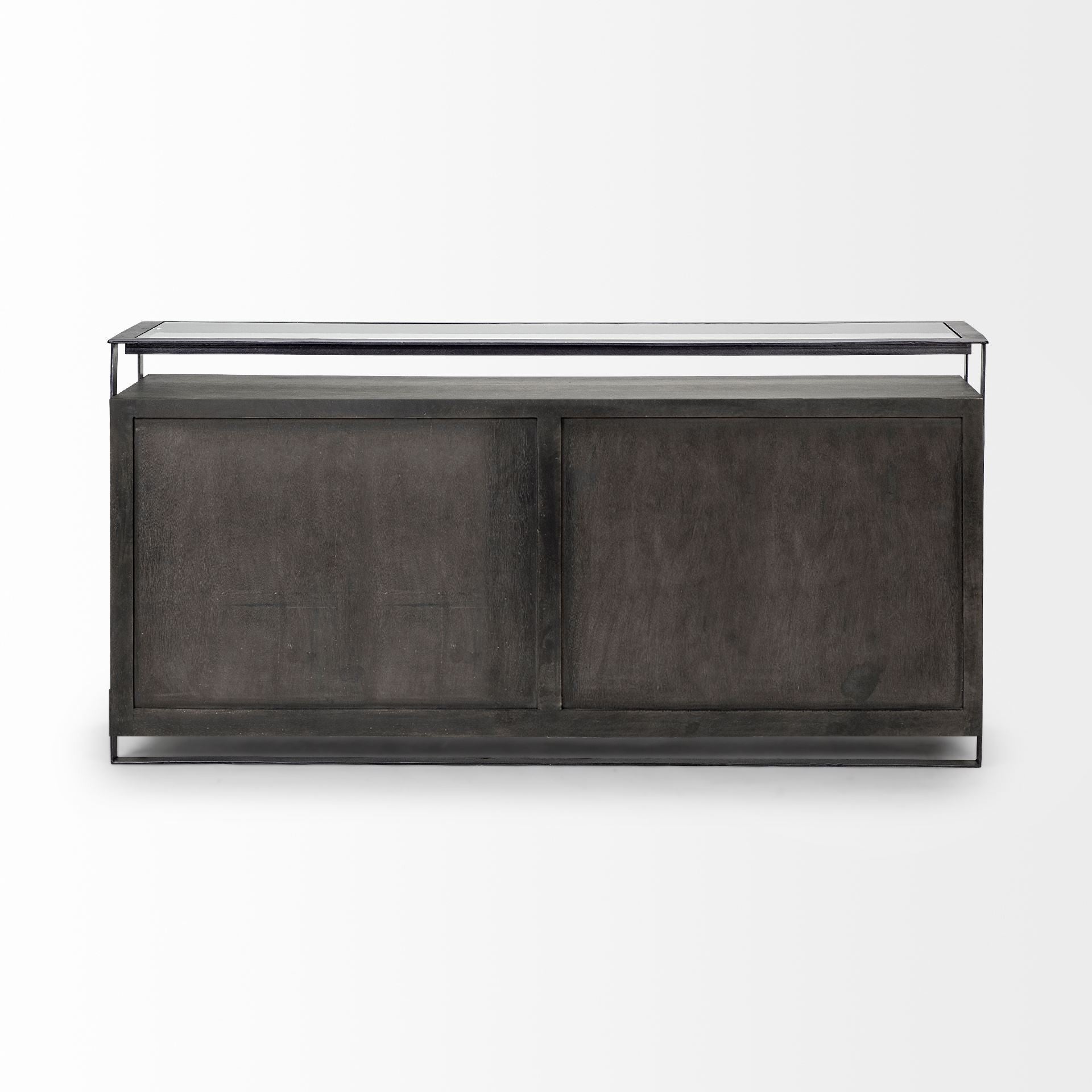 18" Black And Gray Solid Wood Sideboard-4