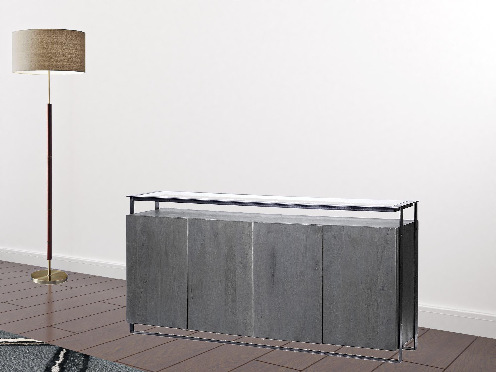 18" Black And Gray Solid Wood Sideboard-1