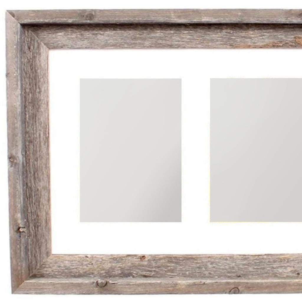 5" x 7" Natural Distressed Reclaimed Wood Hanging Picture Frame with Mat-4