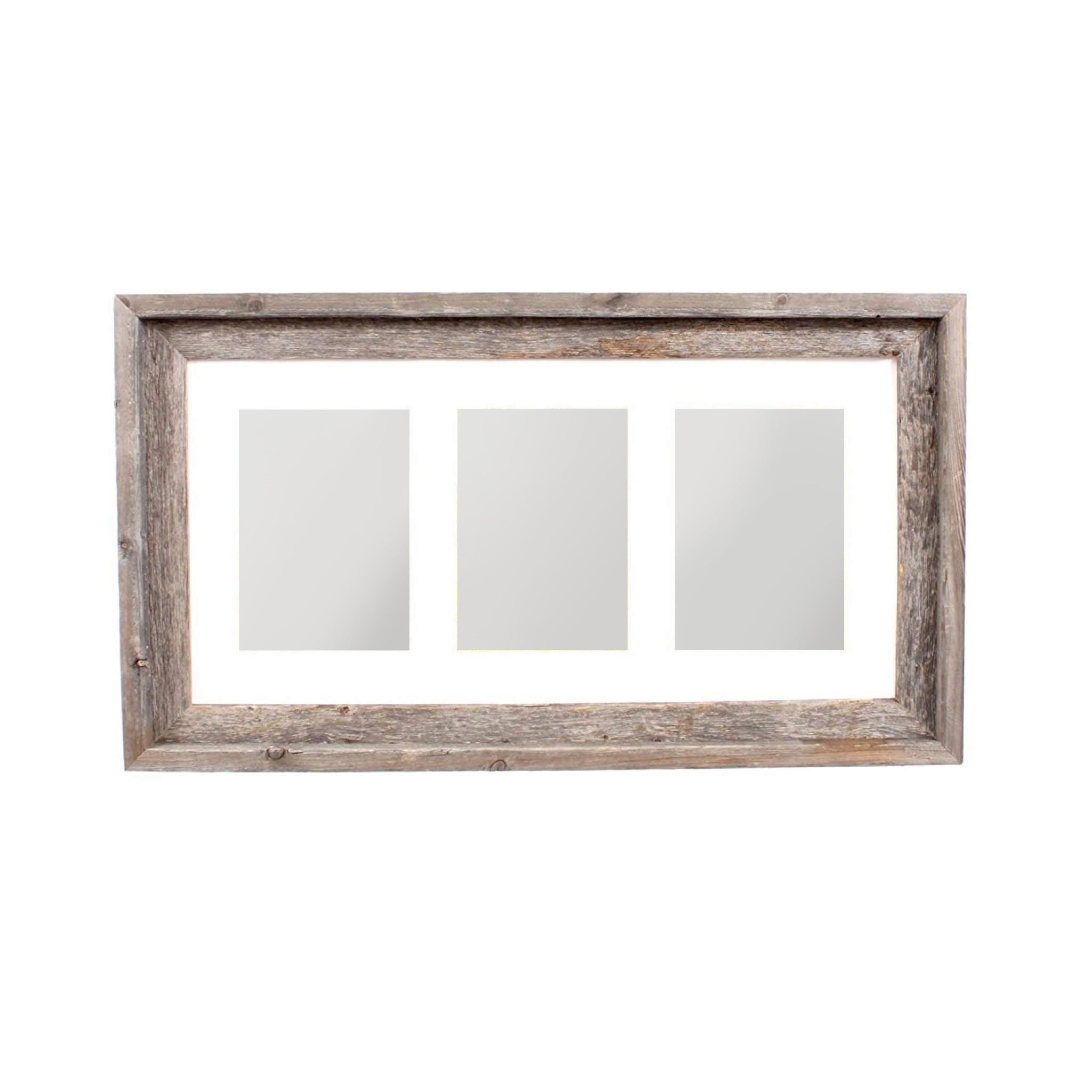 5" x 7" Natural Distressed Reclaimed Wood Hanging Picture Frame with Mat-2