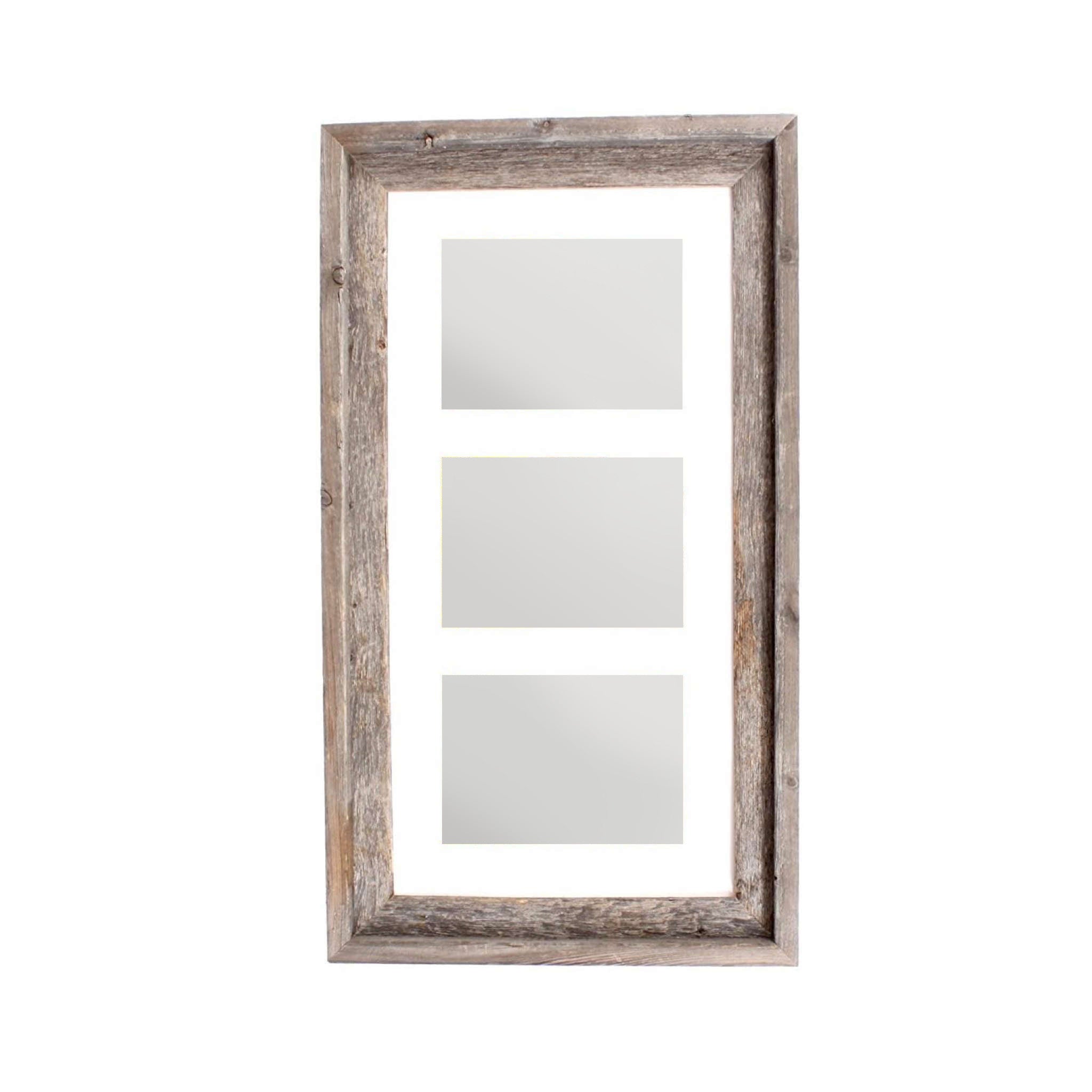 5" x 7" Natural Distressed Reclaimed Wood Hanging Picture Frame with Mat-1