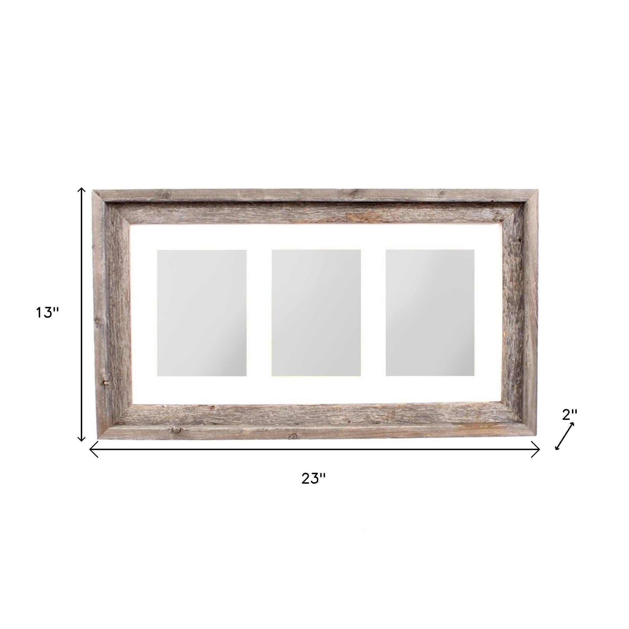 5" x 7" Natural Distressed Reclaimed Wood Hanging Picture Frame with Mat-5