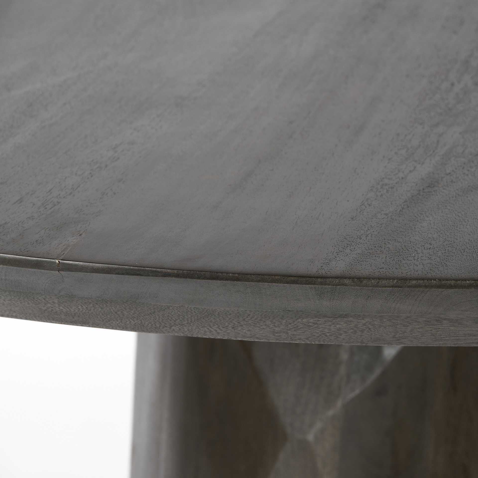 60" Brown Rounded Solid Wood Pedestal Base Dining Table-3