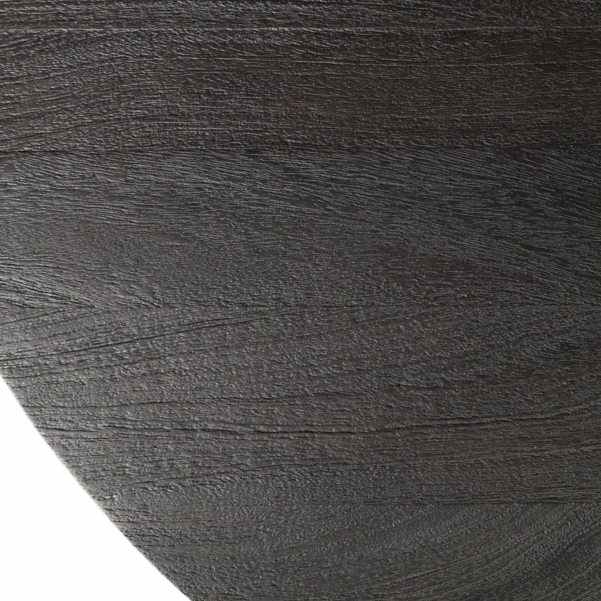 54" Black And Brass Rounded Solid Wood And Metal Pedestal Base Dining Table-4