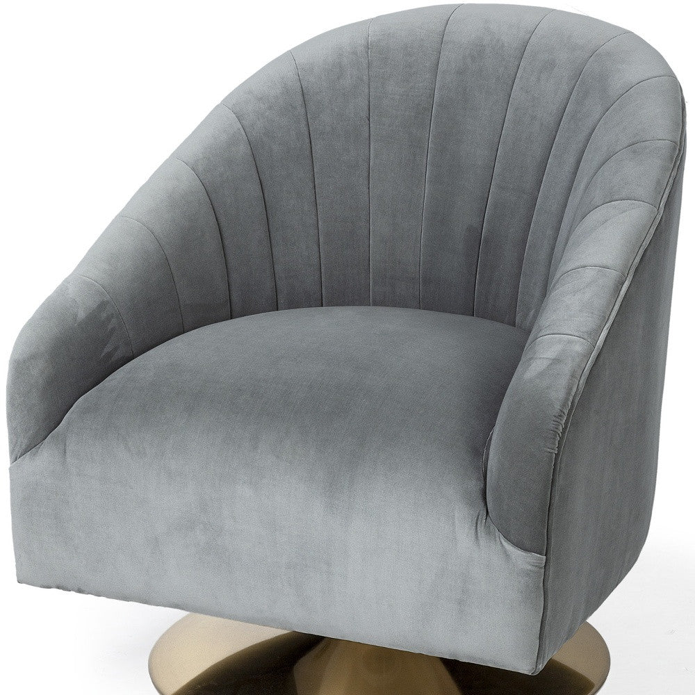 29" Gray and Copper Velvet Lounge Chair-6