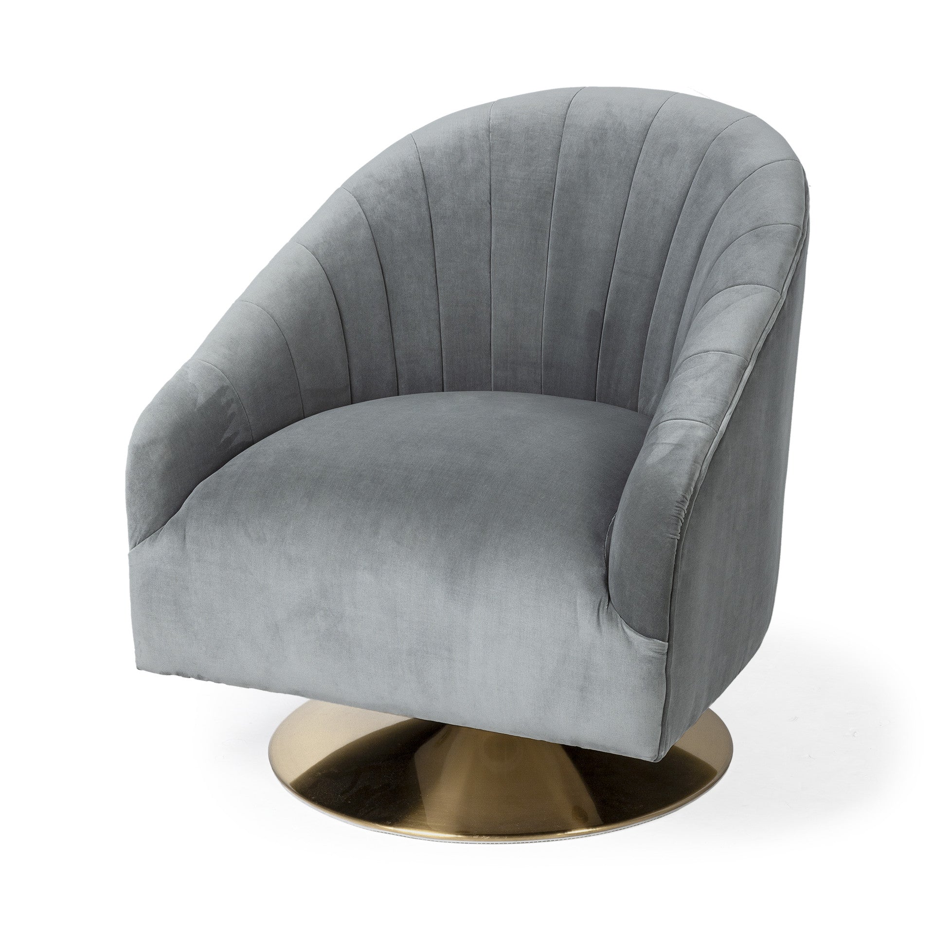 29" Gray and Copper Velvet Lounge Chair-0