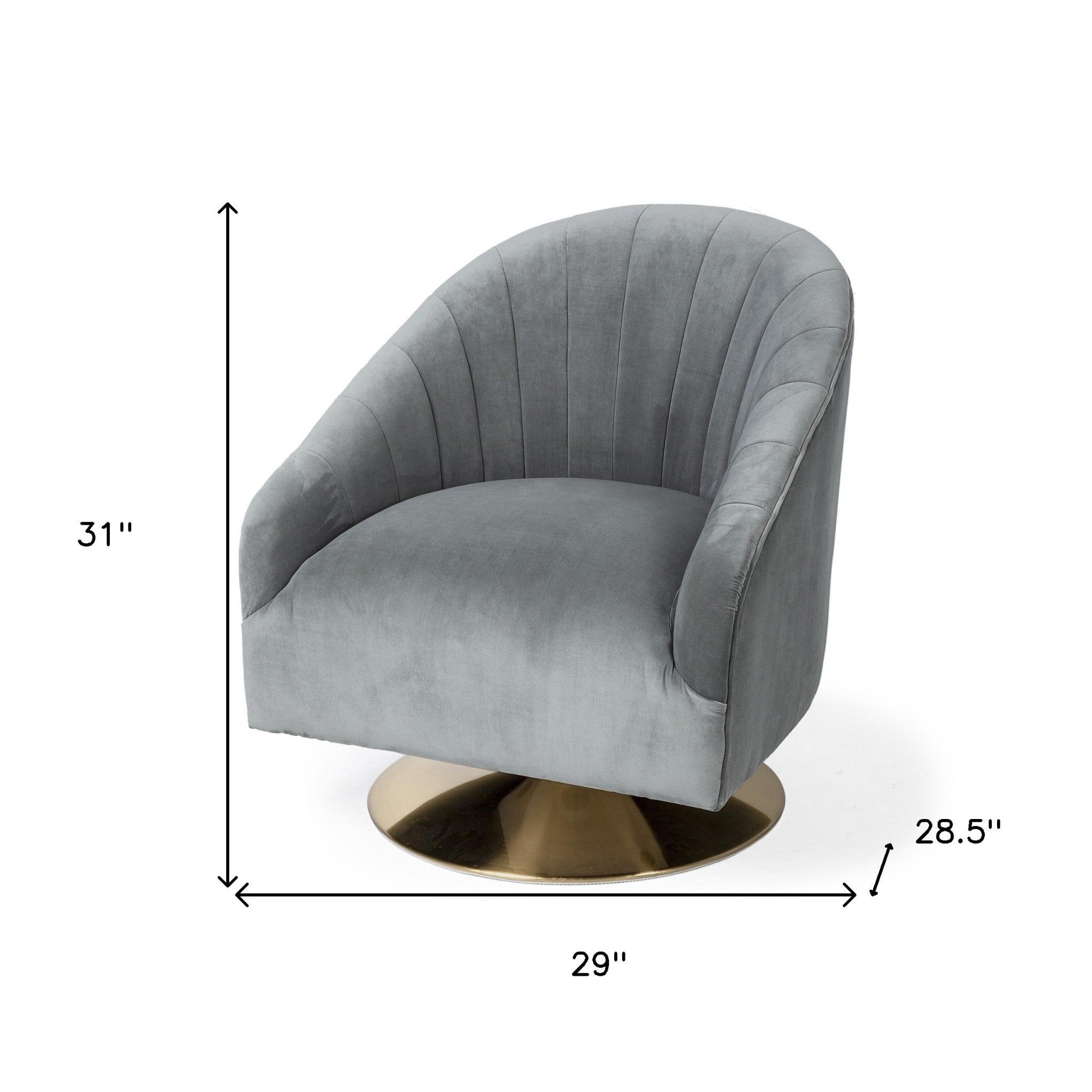 29" Gray and Copper Velvet Lounge Chair-8