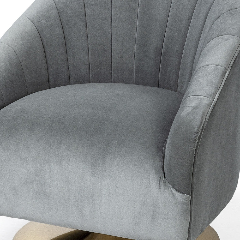 29" Gray and Copper Velvet Lounge Chair-5