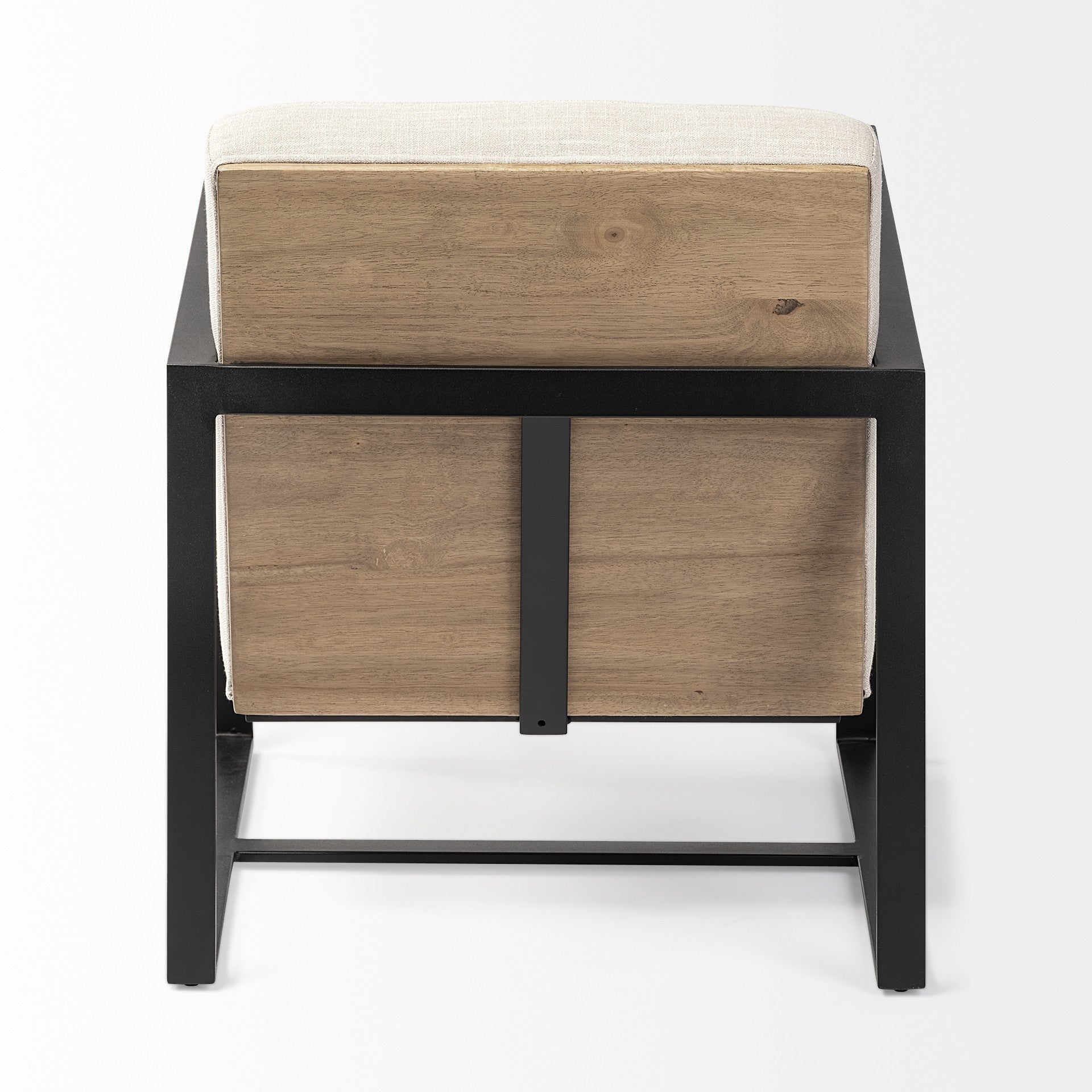 32" Cream and Black Fabric Arm Chair-4