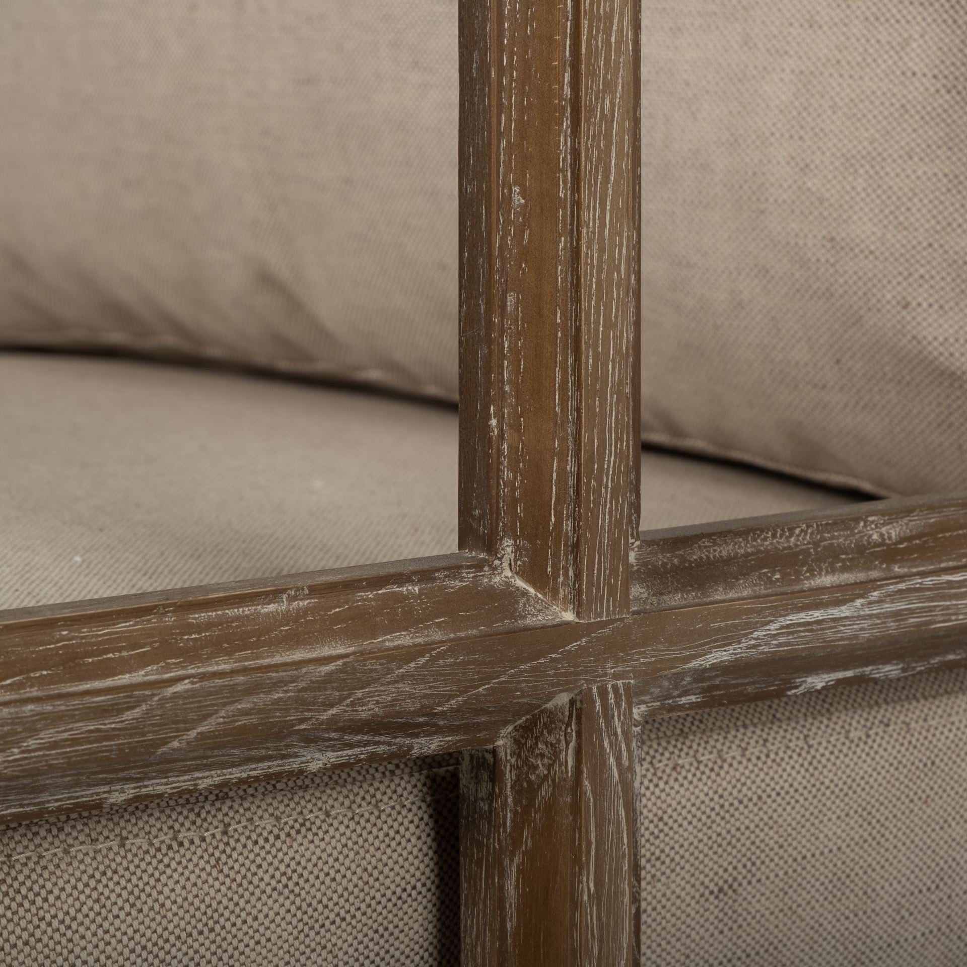 30" Cream and Brown Fabric Arm Chair-6