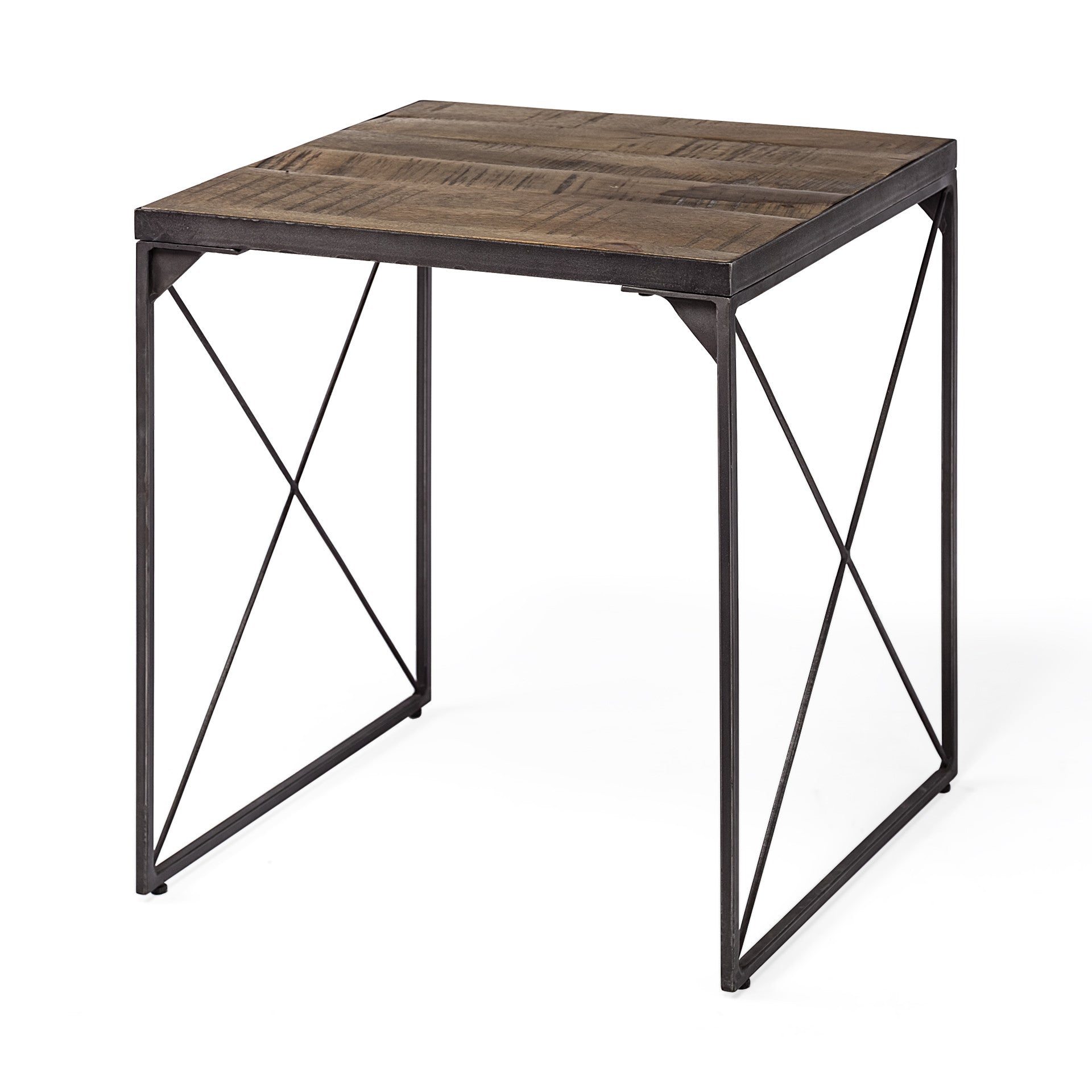 23" Brown Solid Wood Square End Table-0