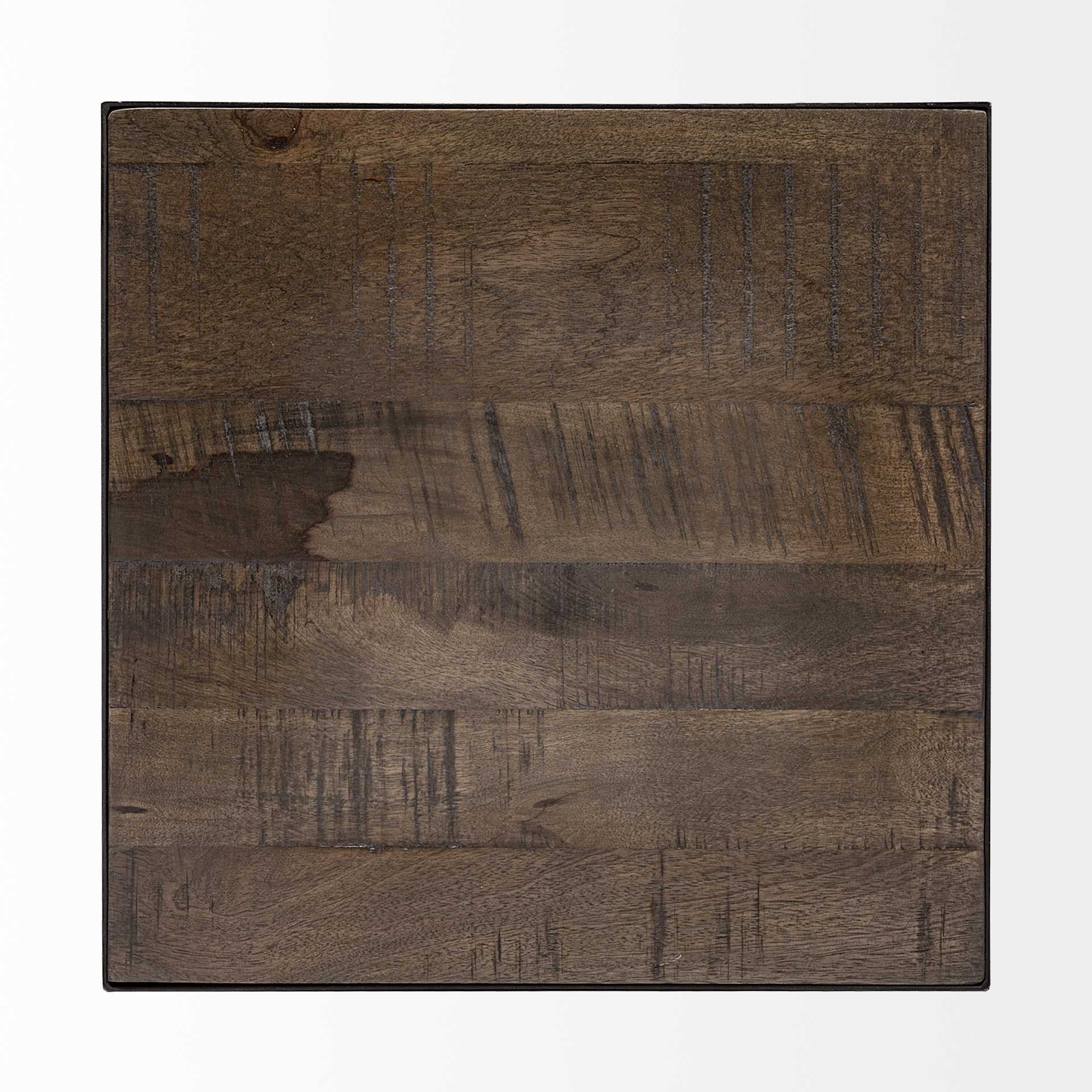 23" Brown Solid Wood Square End Table-4