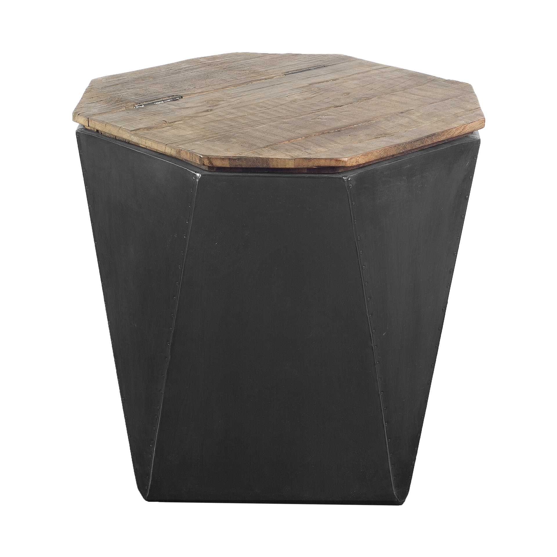 21" Black Solid Wood End Table-0