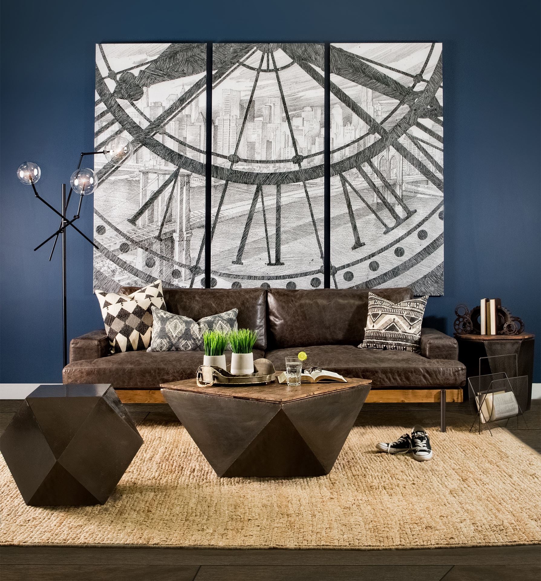 21" Black Solid Wood End Table-6