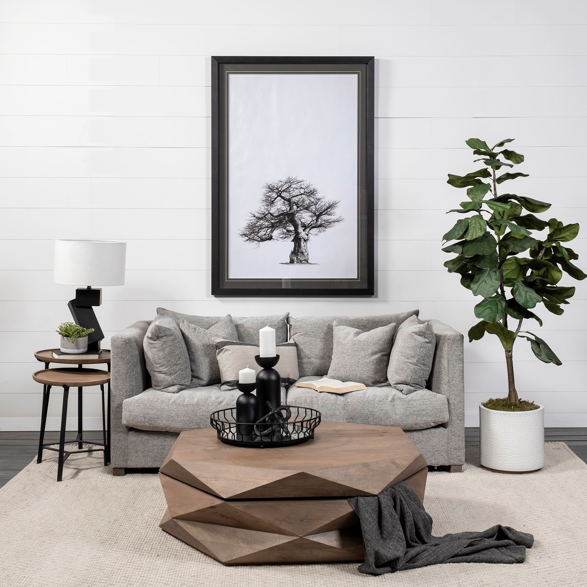 24" Brown Solid Wood Round End Table-7