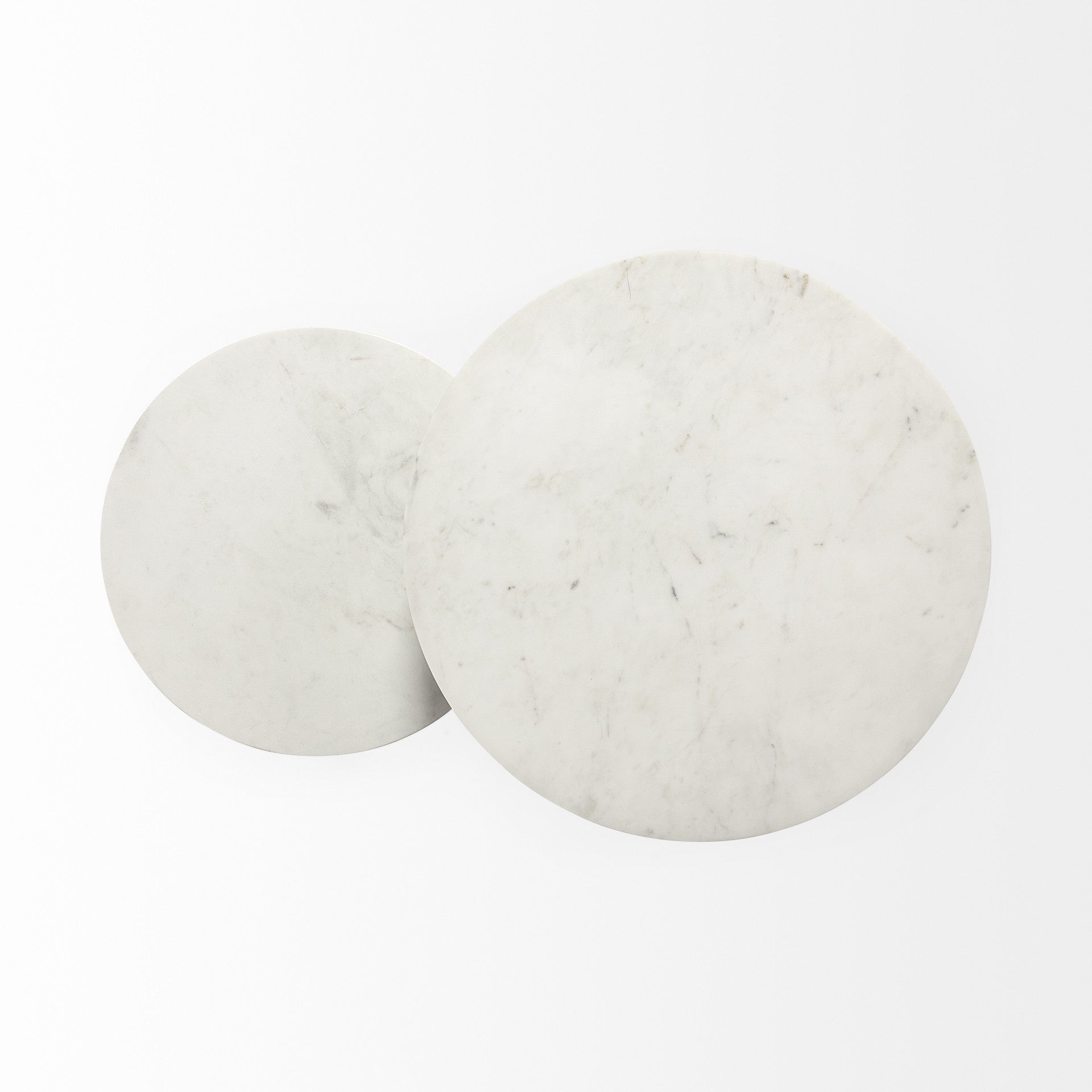 25" Black And White Marble End Table-4