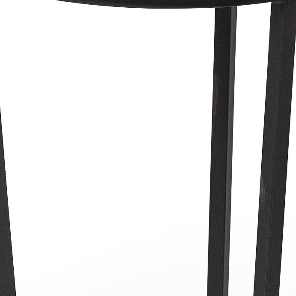 25" Black And White Marble End Table-6