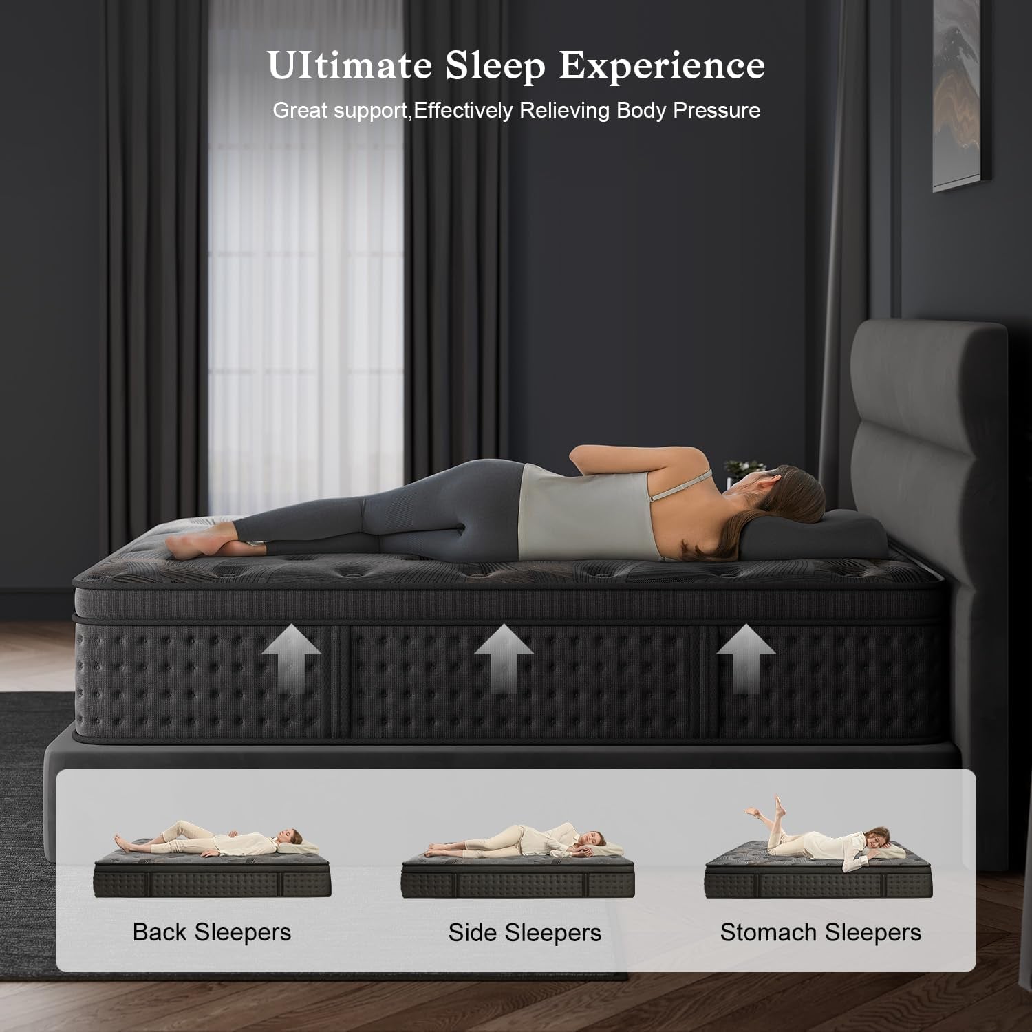 Queen 12 Inches Hybrid Memoryfoam Mattress CertipurUS-3