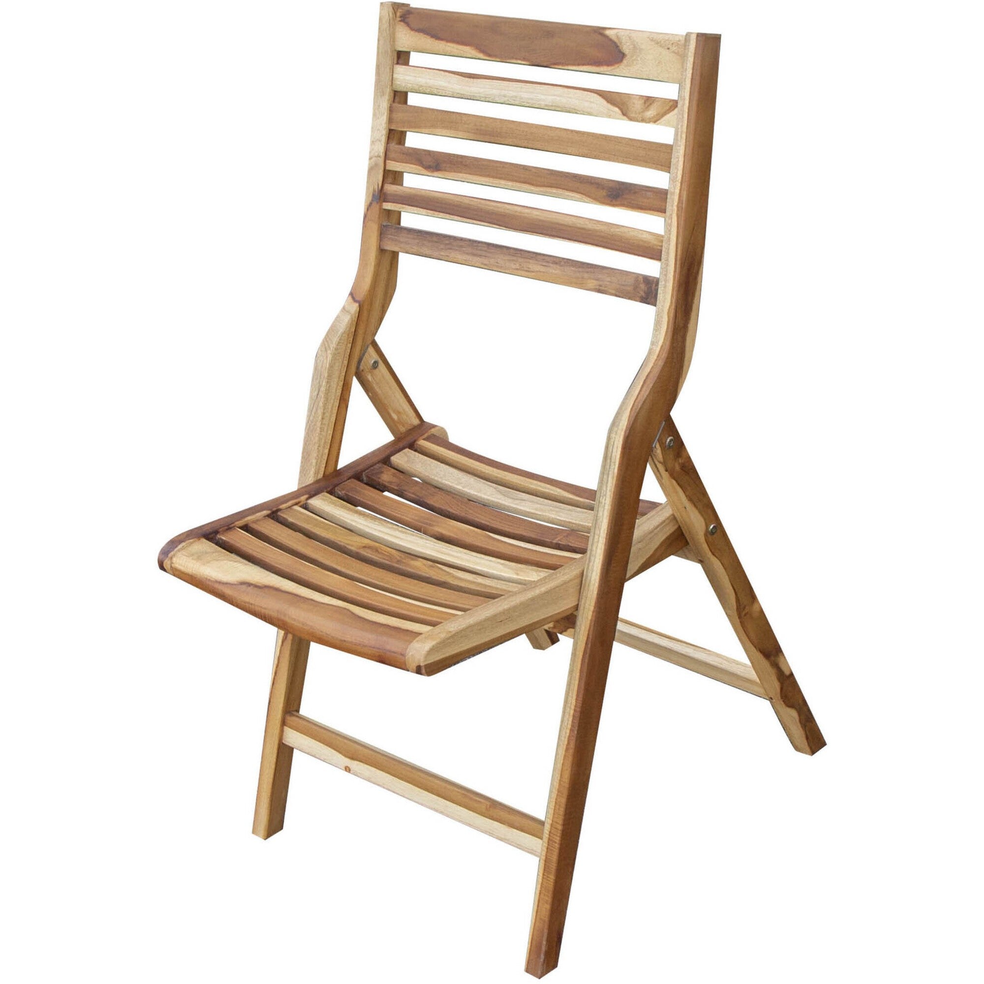 22" Brown Solid Wood Outdoor Folding Dining Chair-1