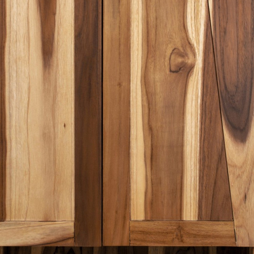 24" Shades Of Brown Solid Teak Wood Wall Mounted Accent Cabinet-5