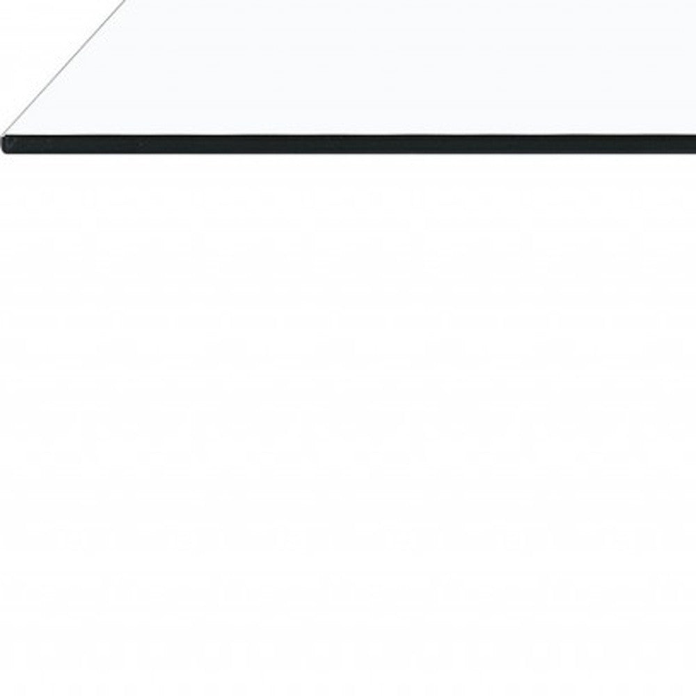 48" Clear Gray and White Glass And Steel Mod Coffee Table-3