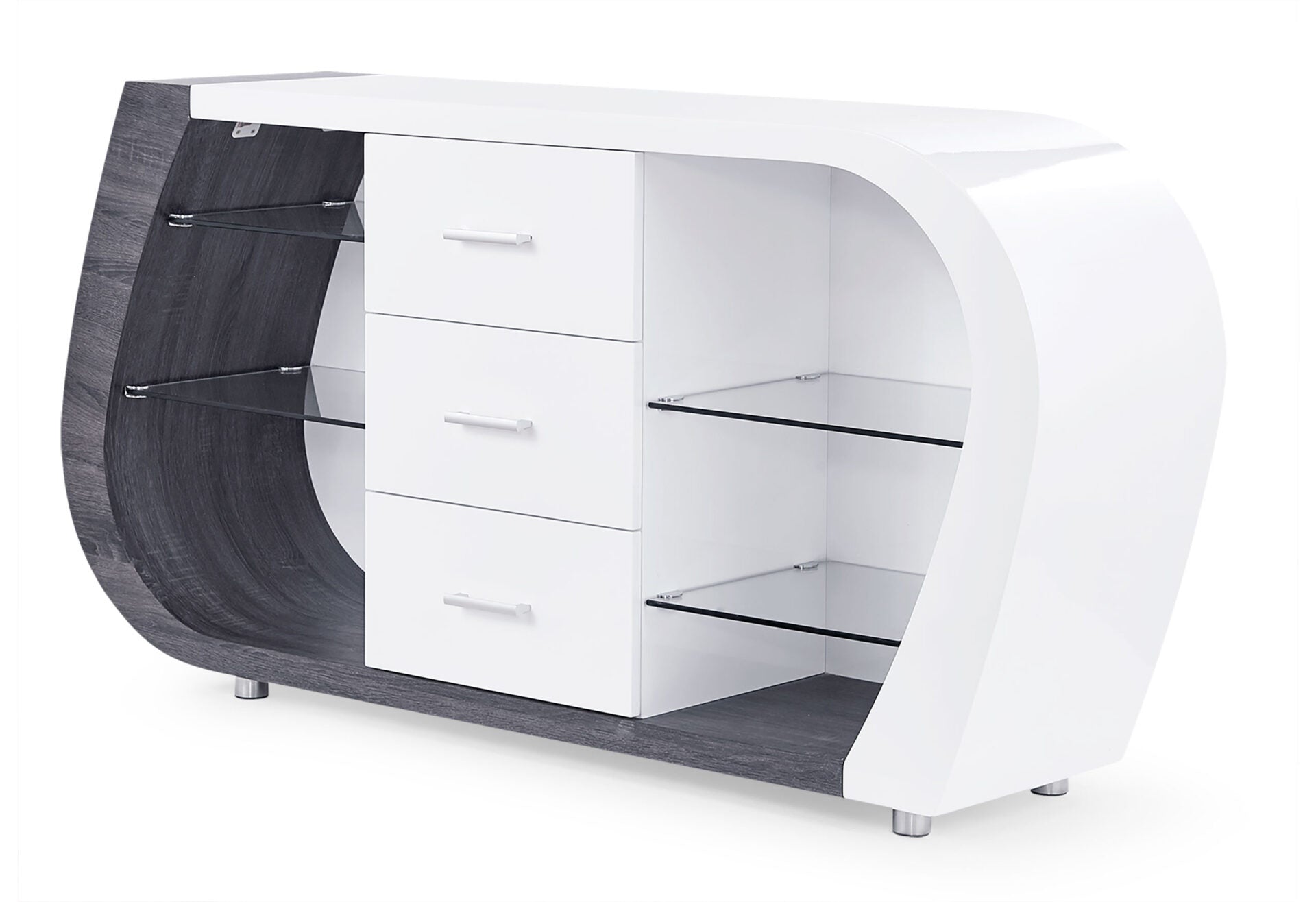 White And Grey Multi Tone Buffet With 3 Drawers-3