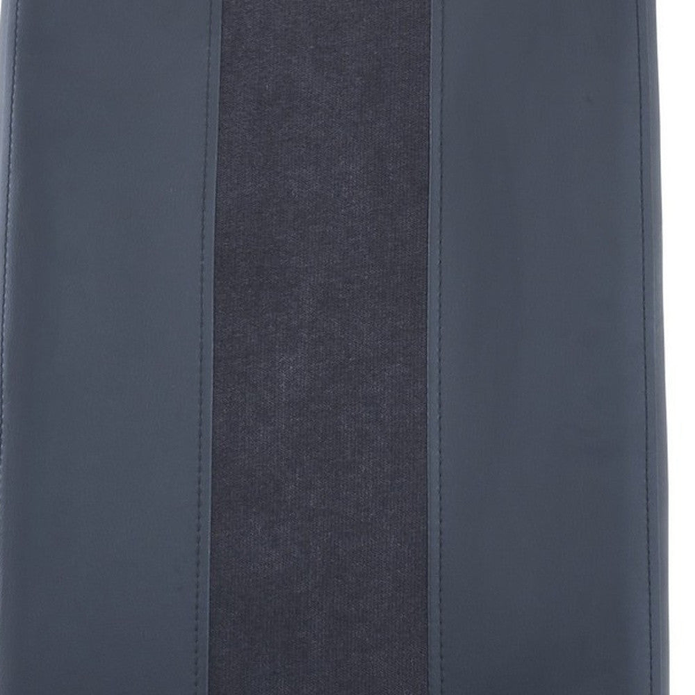 Set of Four Black and Silver Upholstered Faux Leather Dining Side Chairs-6