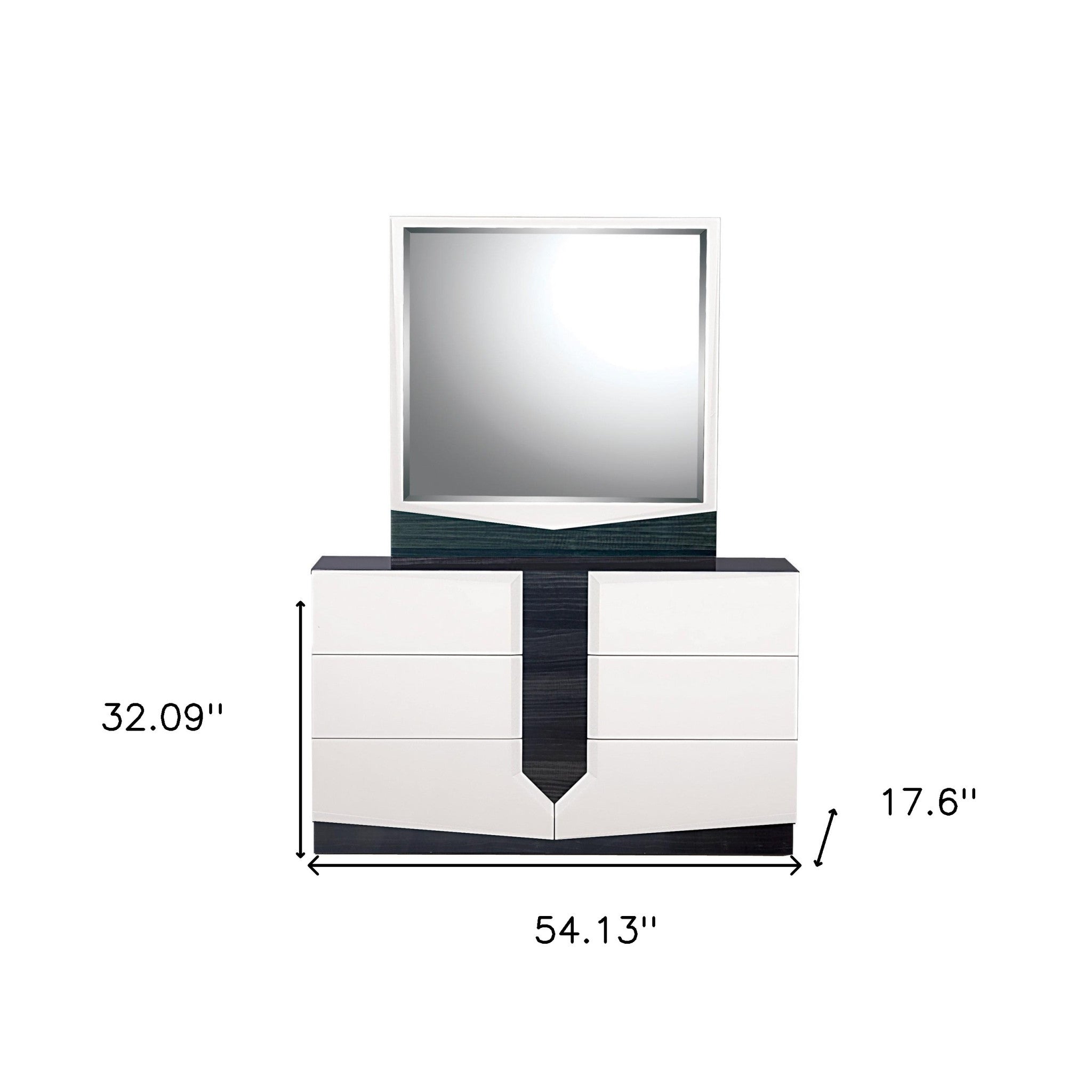 White And Grey Dresser With 6 Drawer-5