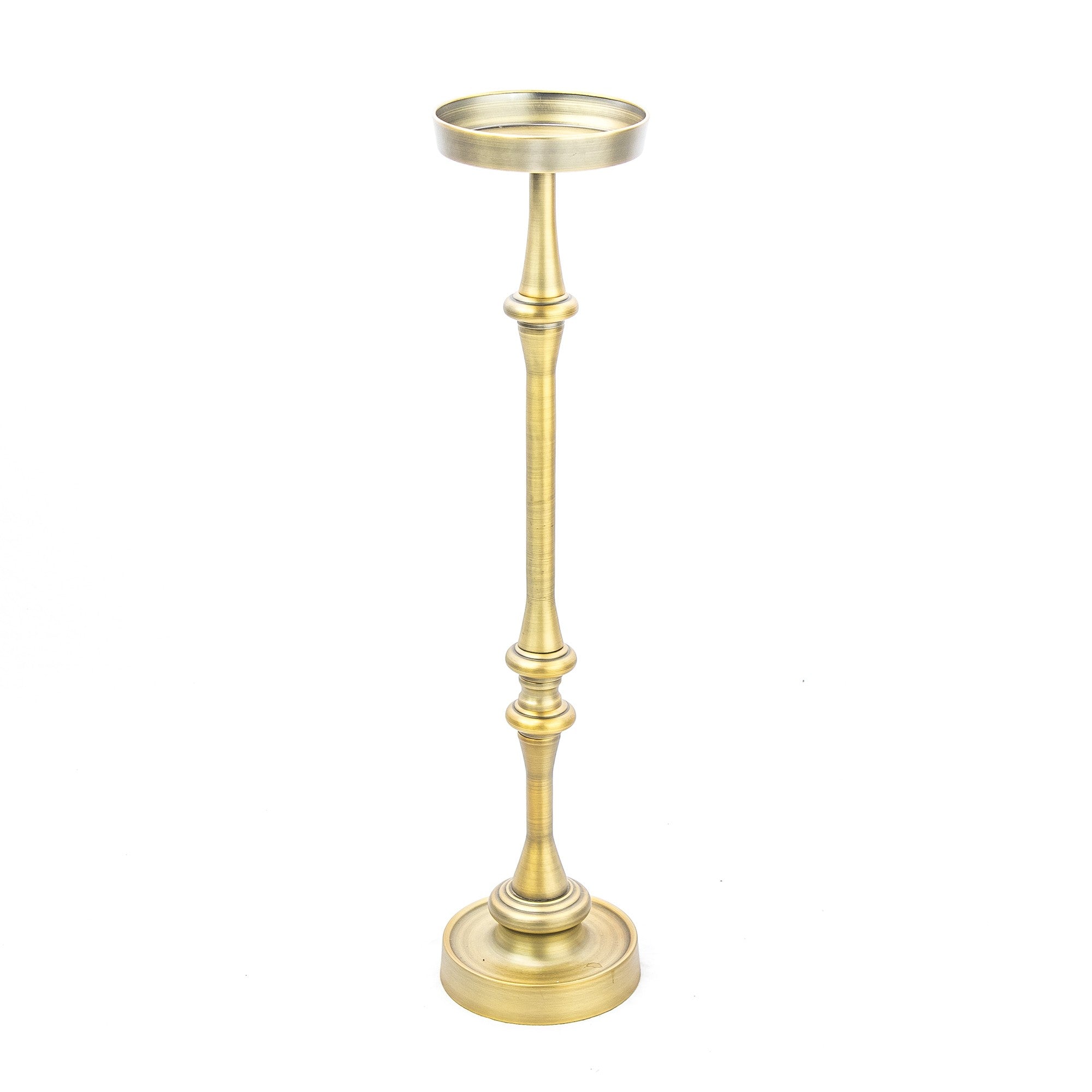 26" Brushed Gold Drink Size Round End Table-2