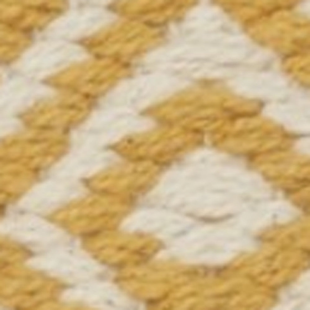 Mustard Diamond Patterned Throw Pillow-6