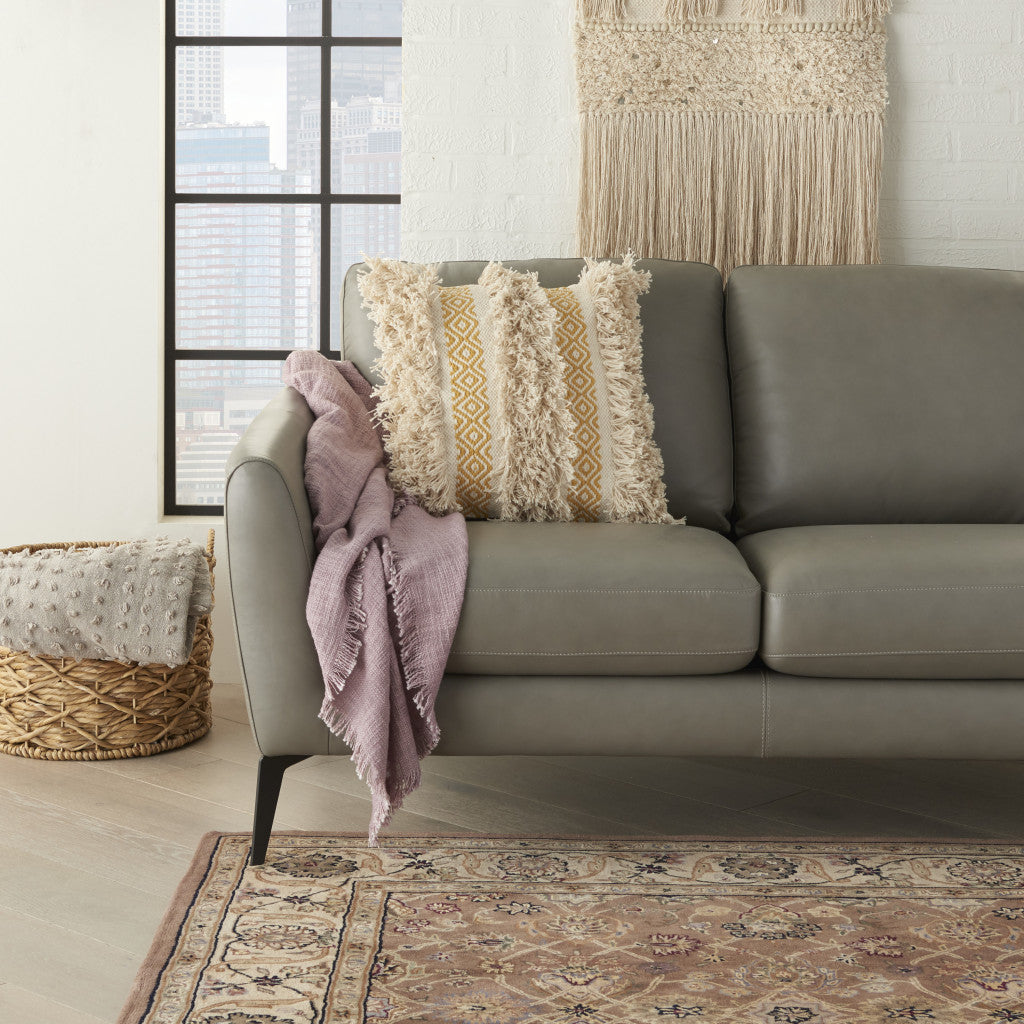 Mustard Diamond Patterned Throw Pillow-3