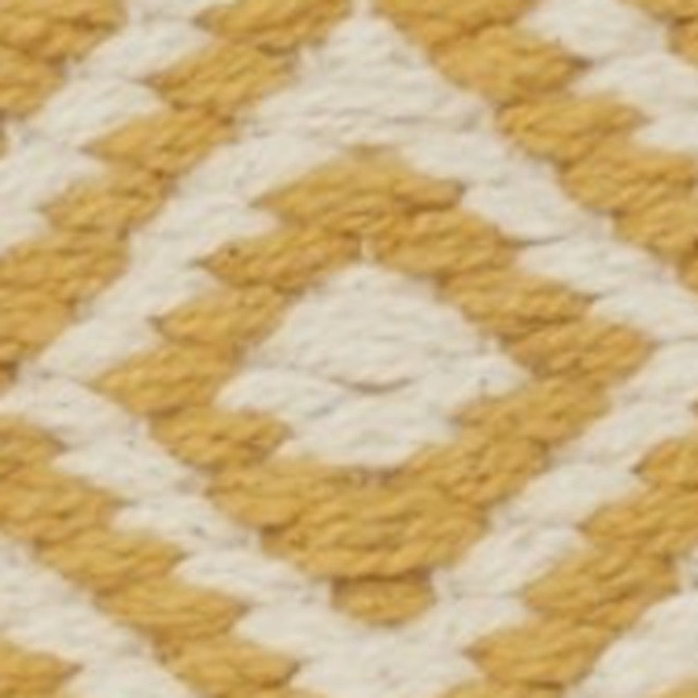 Mustard Diamond Patterned Throw Pillow-7