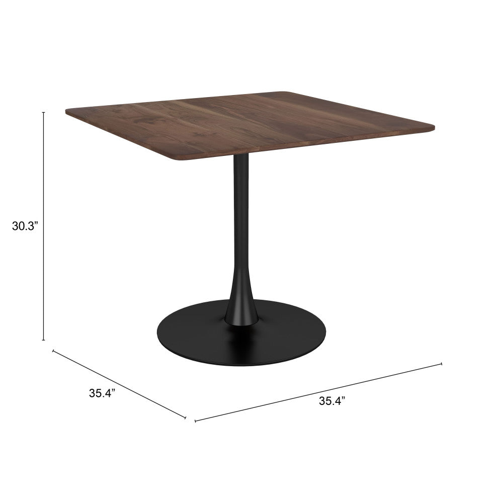 35" Square Steel Pedestal Base Dining Table-8