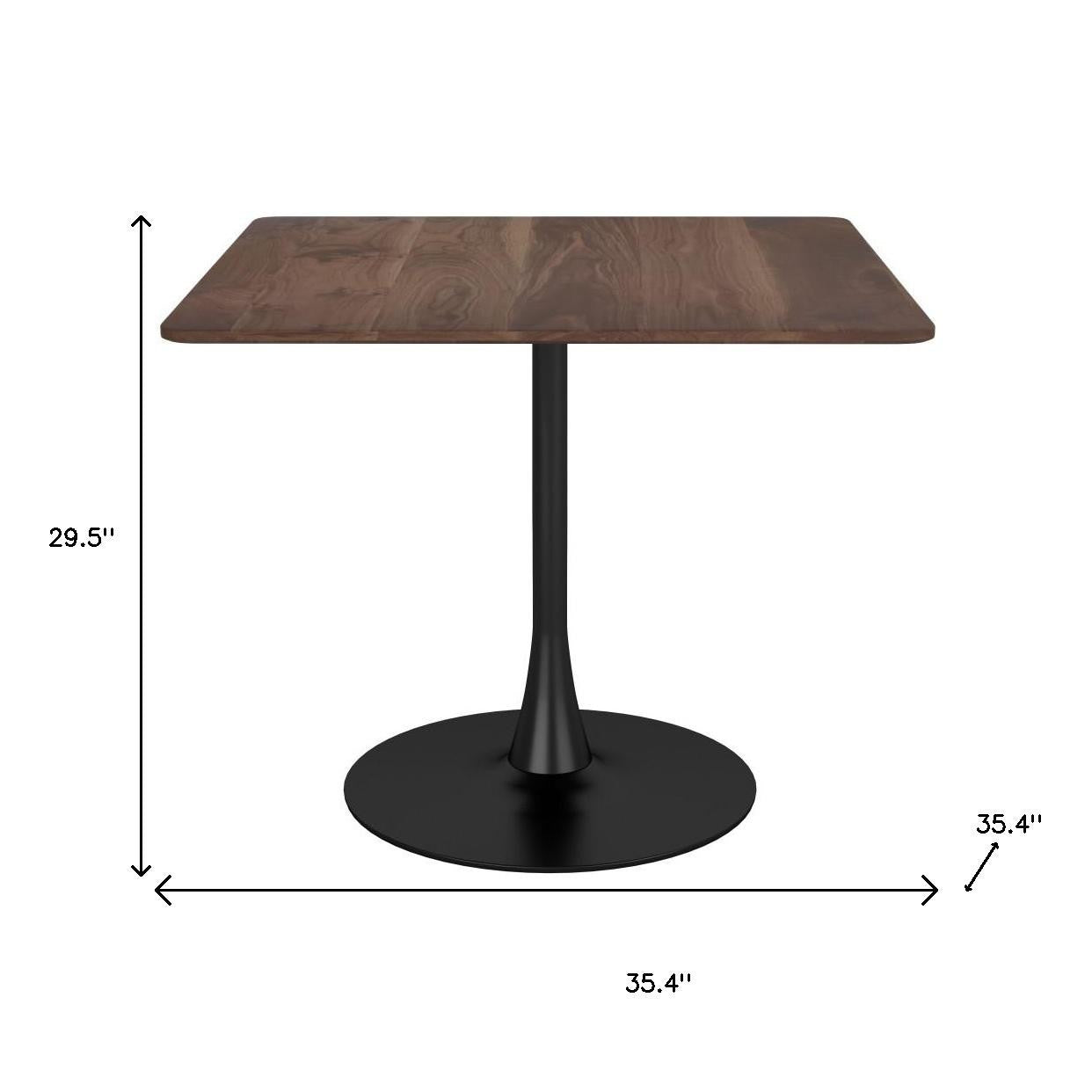 35" Square Steel Pedestal Base Dining Table-7