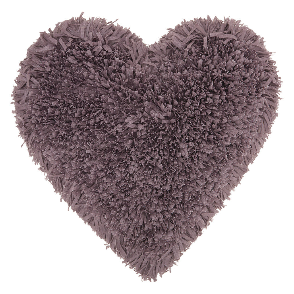 Heart Shaped Lavendar Shag Accent Pillow-0