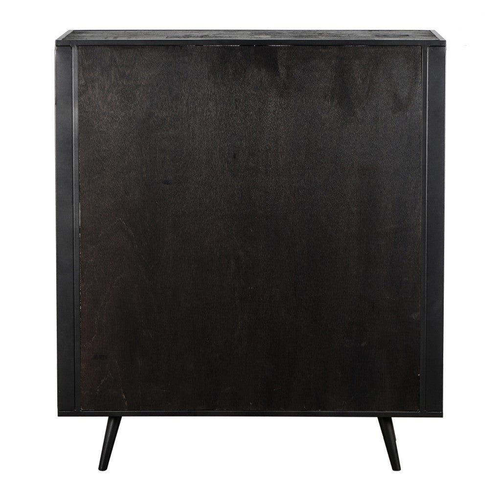 51" Black And Natural Wood And Rattan Accent Cabinet-4
