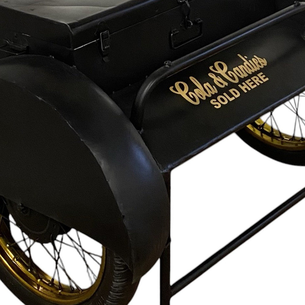 Black Old Time Delivery Box Table With Storage-4