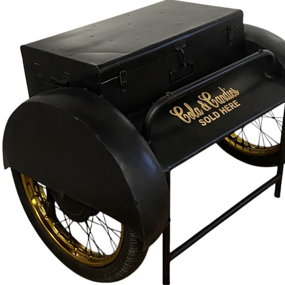 Black Old Time Delivery Box Table With Storage-6