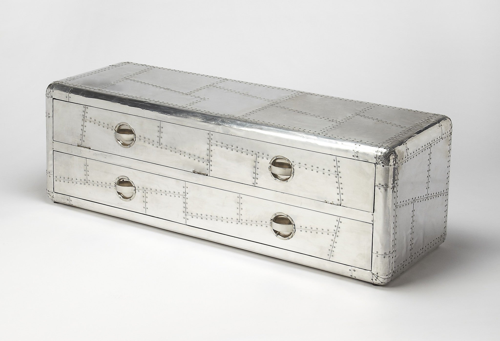 59" Silver Solid Wood Enclosed and Open Storage TV Stand-5