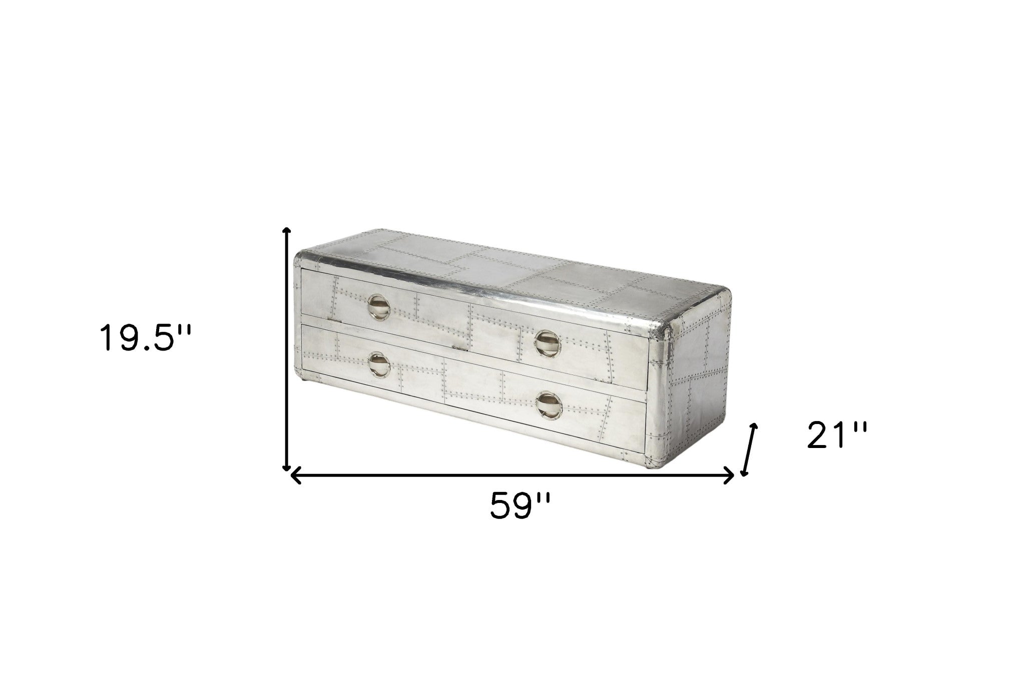 59" Silver Solid Wood Enclosed and Open Storage TV Stand-6