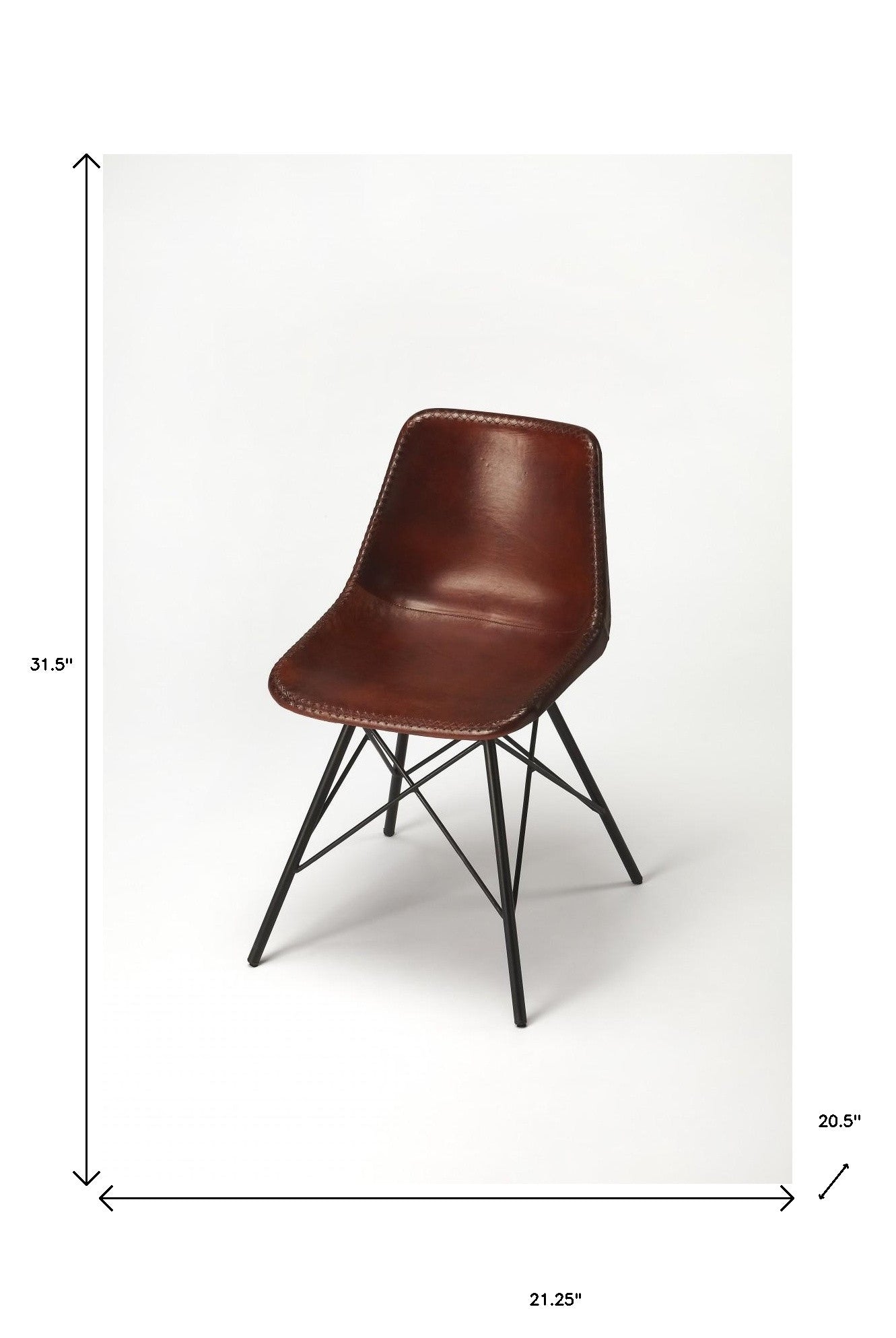 21" Brown and Black Faux Leather Side Chair-3