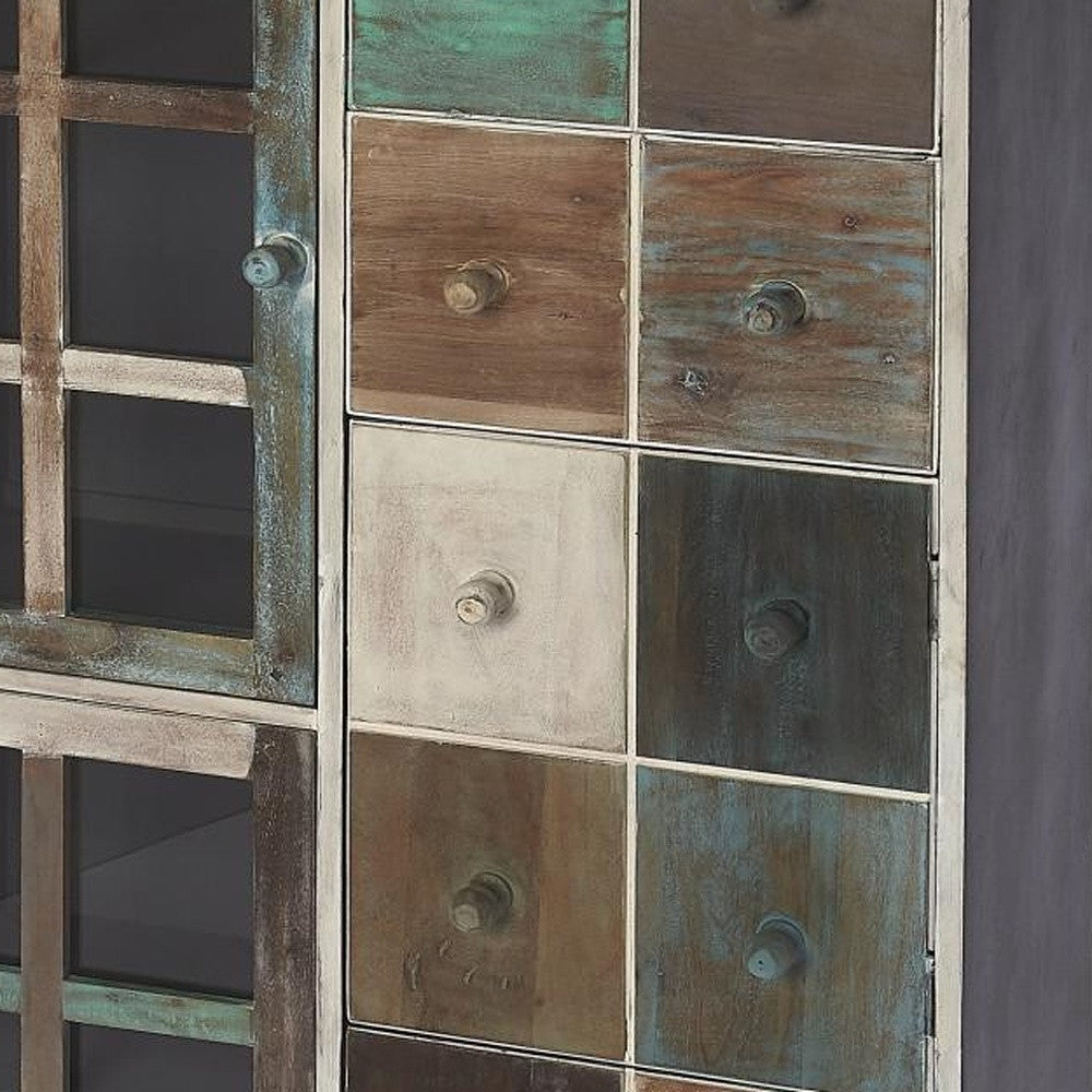 32" Brown And Dark Brown Solid Wood Frame Standard Accent Chest With Two Drawers-1