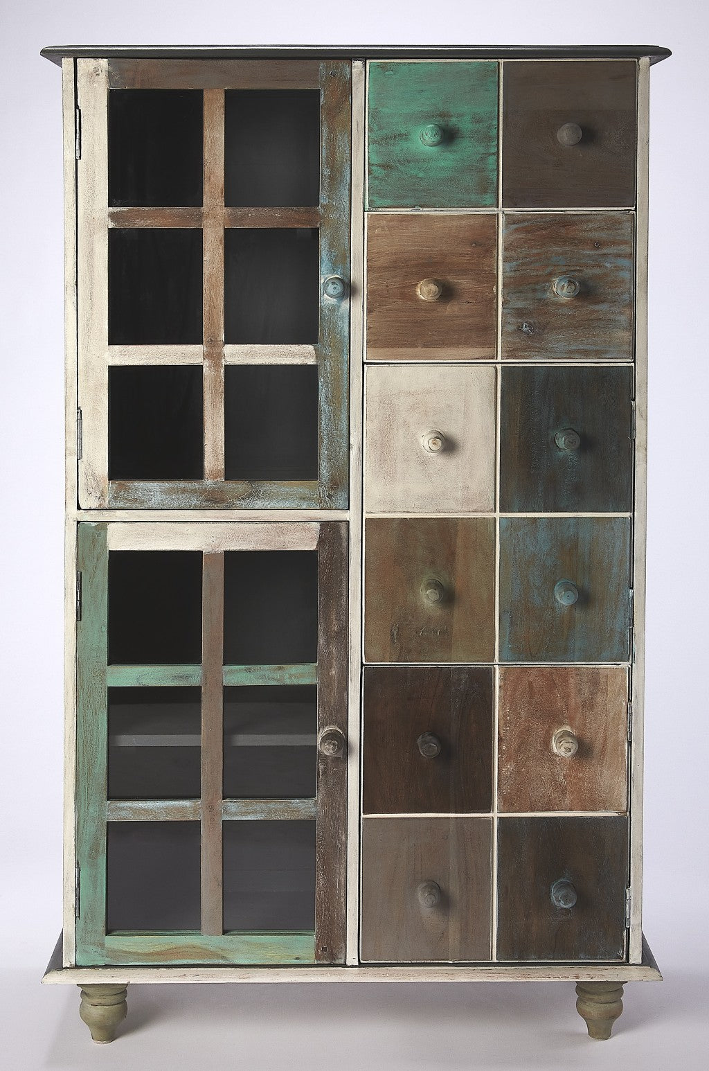 32" Brown And Dark Brown Solid Wood Frame Standard Accent Chest With Two Drawers-7