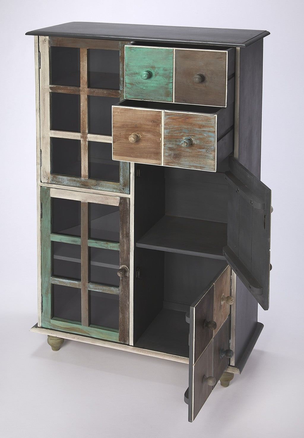 32" Brown And Dark Brown Solid Wood Frame Standard Accent Chest With Two Drawers-5