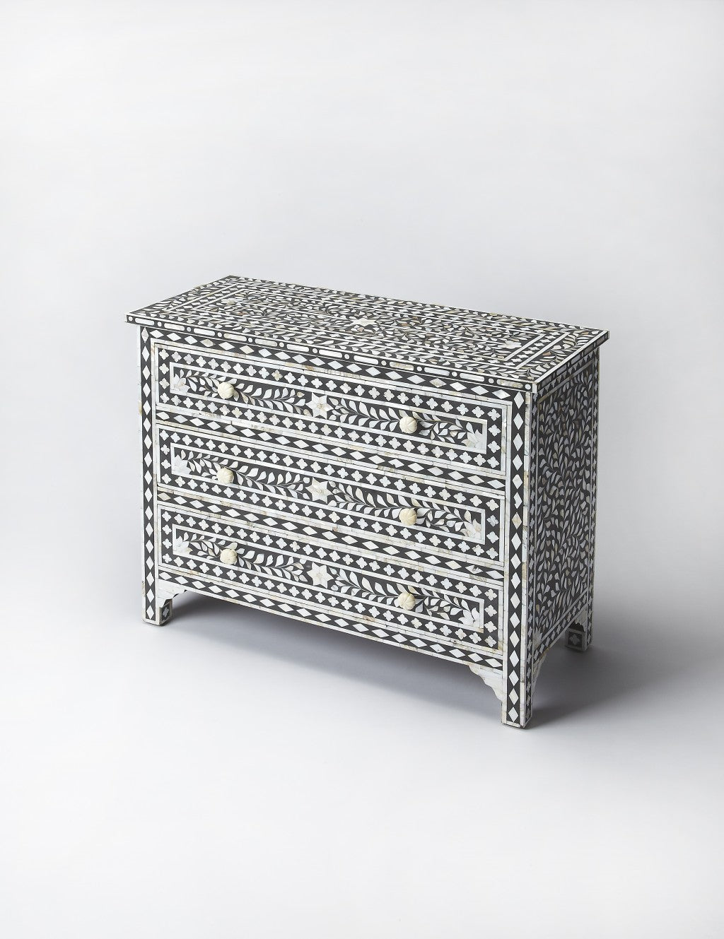 36" Black Manufactured Wood Three Drawer Chest-0