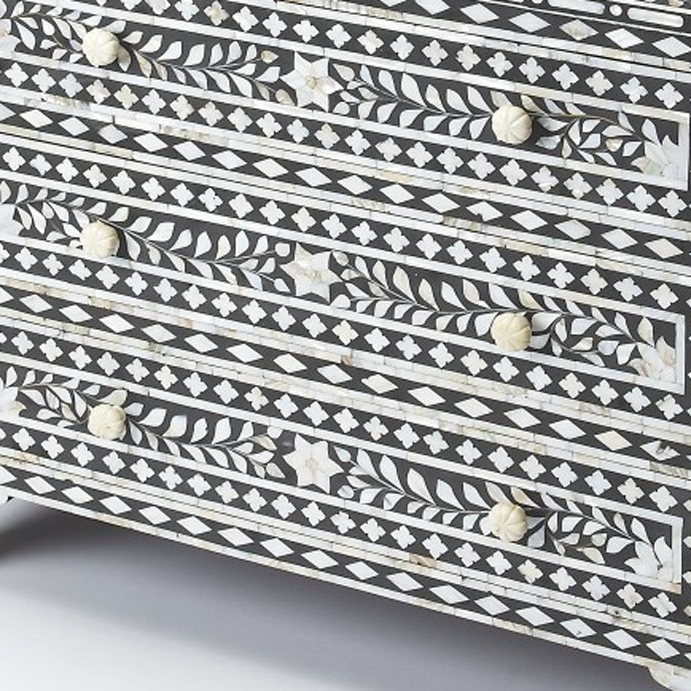 36" Black Manufactured Wood Three Drawer Chest-3