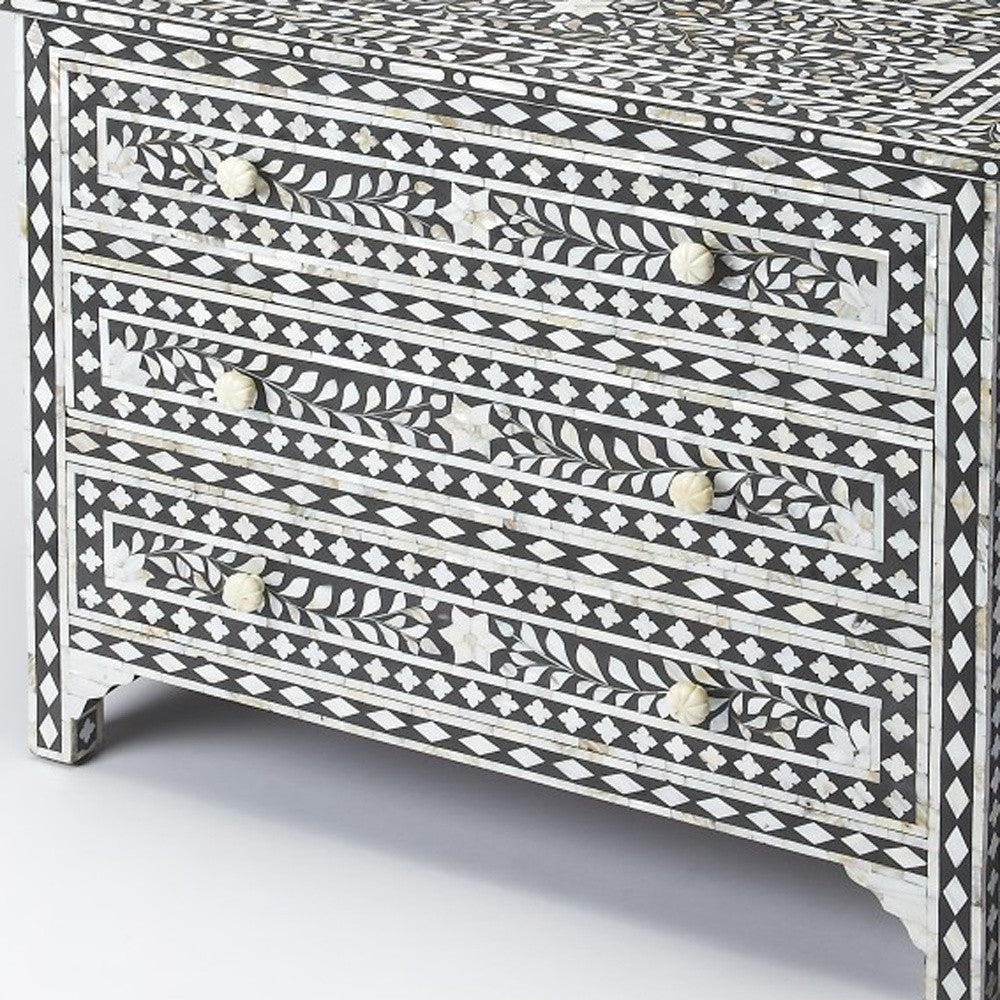 36" Black Manufactured Wood Three Drawer Chest-4