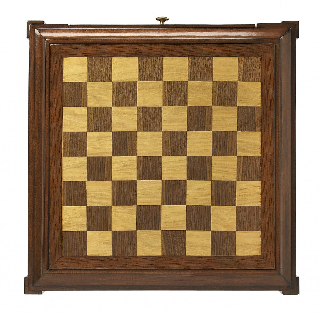 23" Brown Wood Square Coffee Table With Drawer-1