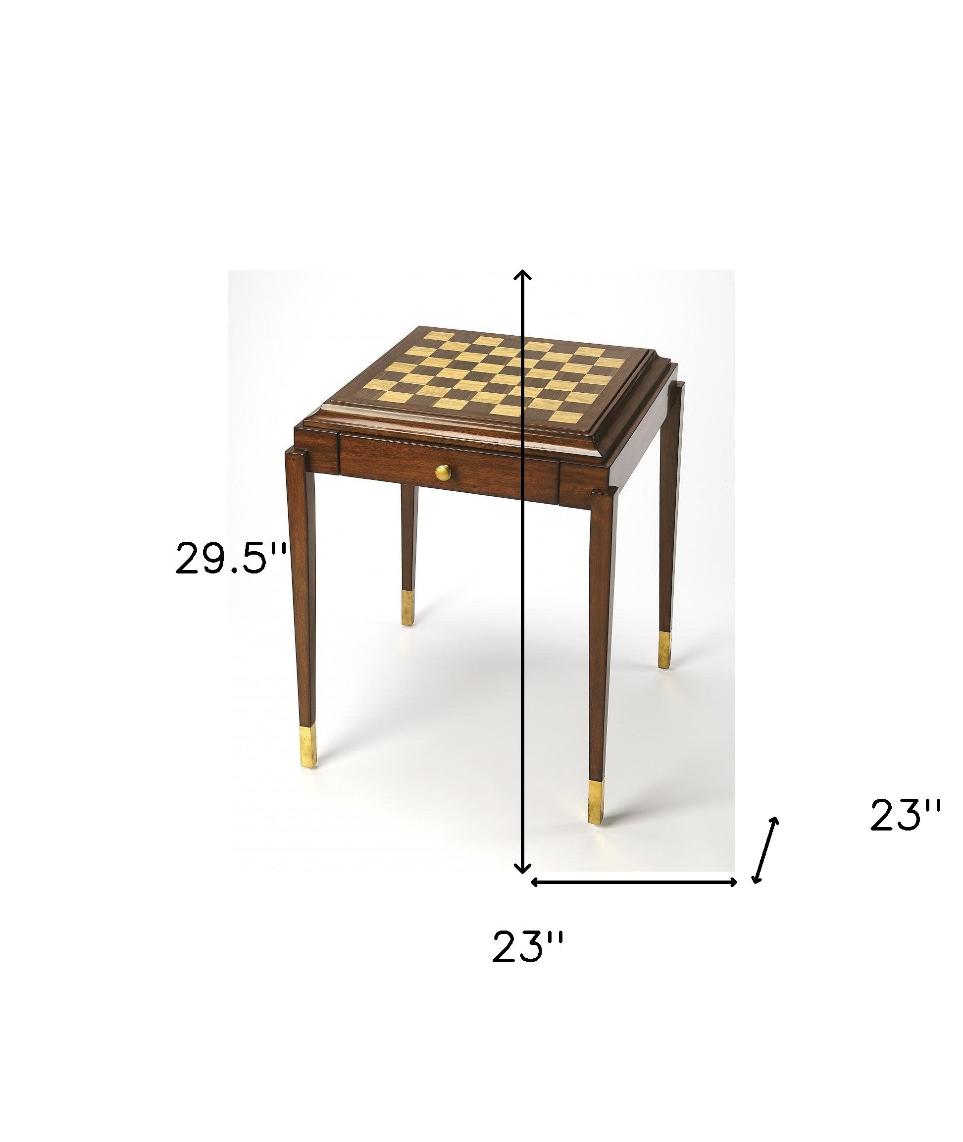 23" Brown Wood Square Coffee Table With Drawer-7